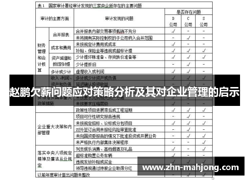 赵鹏欠薪问题应对策略分析及其对企业管理的启示